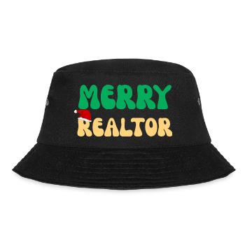 Weihnachtsimmobilienmakler festliches Weihnachtsgeschenk - Bucket Hat - Schwarz - Vorne