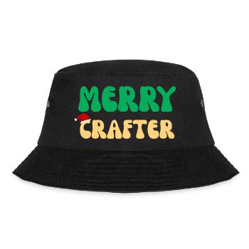 Fröhliches Bastelhandwerker-Weihnachtsgeschenk Retro-DIY-Stricken Ho - Bucket Hat - Schwarz - Vorne