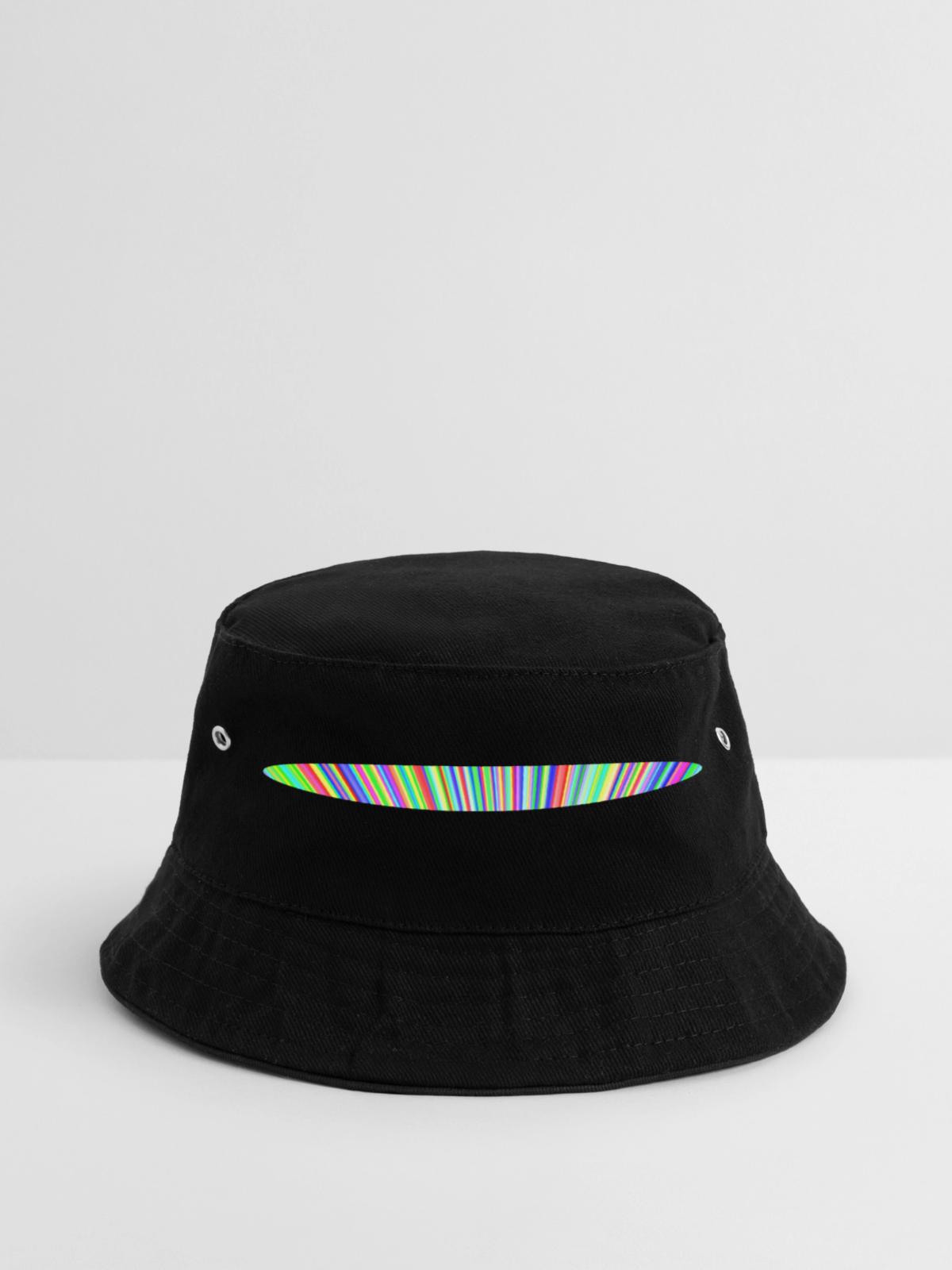 Regenbogen-Oval-Design - Bucket Hat - Schwarz - Vorne