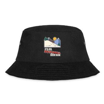 Ab hier geht es nur noch bergab - Bucket Hat - Schwarz - Vorne