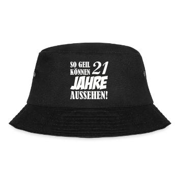 21_jahre_geil_01 - Bucket Hat - Schwarz - Vorne