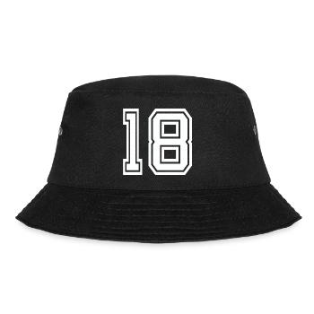 Geometrische 18 Umrisse – Blockstil - Bucket Hat - Schwarz - Vorne