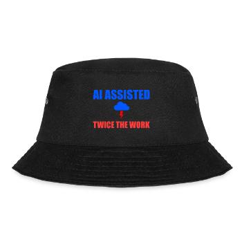 KI unterstützte doppelt so viel Arbeit - Bucket Hat - Schwarz - Vorne