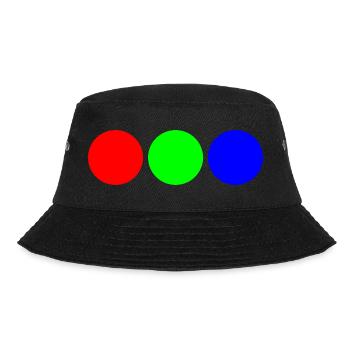Fette Primärfarb-Trio-Kreise - Bucket Hat - Schwarz - Vorne