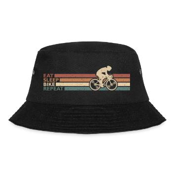 Eat Sleep Bike Repeat Für Radfahrer Radsport Retro - Bucket Hat - Schwarz - Vorne