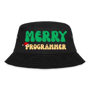 Frohe Programmierer-Weihnachten Lustiges Coding-Tech-Geschenk - Bucket Hat - Schwarz - Vorne
