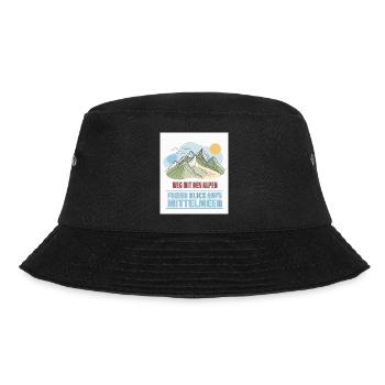 Weg mit den Alpen – Freier Blick aufs Mittelmeer - Bucket Hat - Schwarz - Vorne