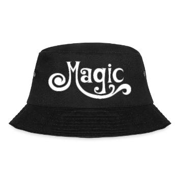 Magic Magie magisch psychedelic sixties Typo  - Bucket Hat - Schwarz - Vorne