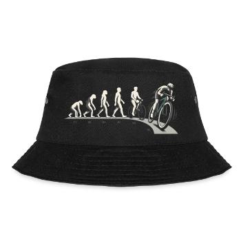 Rennrad Evolution Vom Affen Zum Radfahrer Radsport - Bucket Hat - Schwarz - Vorne
