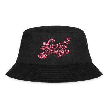 La vie en rose – Kultlied und Rosenblätter - Bucket Hat - Schwarz - Vorne