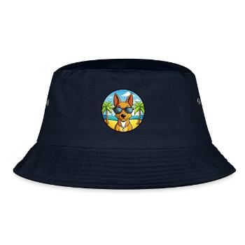 Cirneco Dell Etna Hunderasse Cartoon Sonnenbrille Strand - Bucket Hat - Navy - Vorne