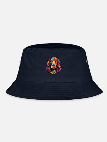 Englischer Cocker Spaniel Hunderasse Aquarellglas - Bucket Hat - Navy