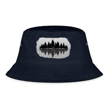 Wald - Forest Landschaft Natur Bäume - Bucket Hat - Navy - Vorne