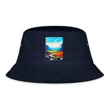 High Cup Nick Cumbria Vintage Travel Poster WPA - Bucket Hat - navy - Front