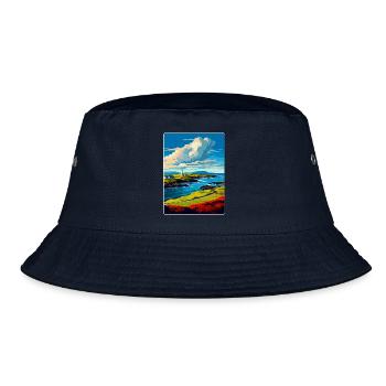 Isle Of Islay Scotland Uk Travel Poster Souvenir - Bucket Hat - navy - Front