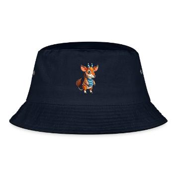 Okapi Funny Cartoon Character Musique de casque - Bob - marine - Devant