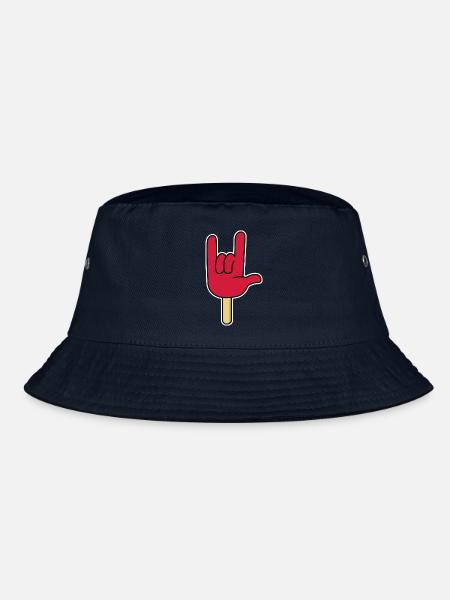 Rock ´n Roll - I Love You, Eis am Stiel - Bucket Hat - Navy