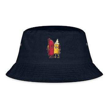 Schmackhafte Currywurst Pommesbude - Bucket Hat - Navy - Vorne