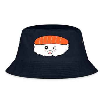 Kawaii Essen, Japan Küche, japanischer Fisch - Bucket Hat - Navy - Vorne