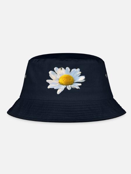 Margeriten Margerite weiße Blume Gänseblume - Bucket Hat - Navy