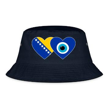 Bosnien Nazarperle Flagge - Bucket Hat - Navy - Vorne