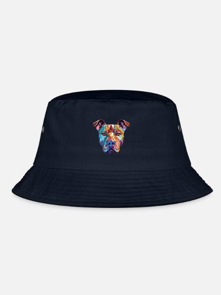 American Pitbull Terrier Hunderasse Aquarell - Bucket Hat - Navy