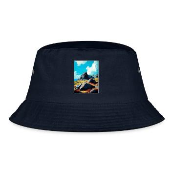 Glyder Fach Welsh Vintage Reiseposter Souvenir - Bucket Hat - Navy - Vorne
