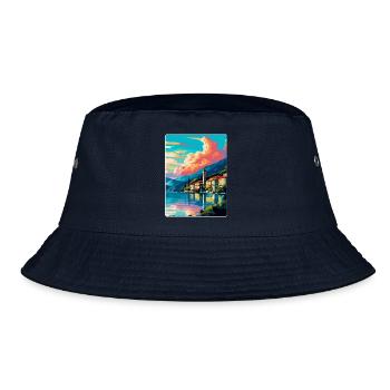 Lac de Côme Italie Affiche de voyage vintage Souvenir WPA - Bob - marine - Devant