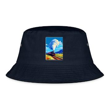 Orient Express Zug Europa Vintage Reiseplakat - Bucket Hat - Navy - Vorne