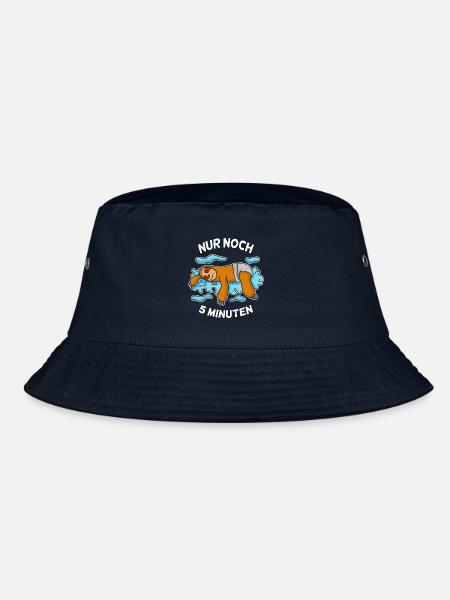 Nur noch 5 Minuten Baby Faultier schlafen Schlaf - Bucket Hat - Navy - Vorne