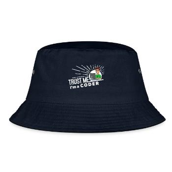 Trust me, I'm a Coder - Programmierer Spruch - Bucket Hat - Navy - Vorne