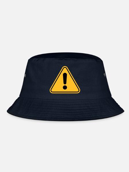 Warnzeichen / Ausrufezeichen - Bucket Hat - Navy - Vorne