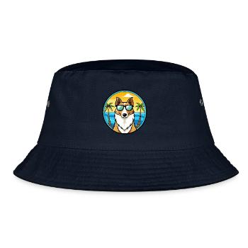 Smooth Collie Chien Race Dessin Animé Lunettes de Soleil Plage - Bob - marine - Devant
