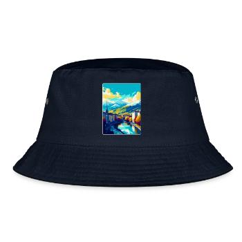 Grenoble France Vintage Travel Poster Souvenir WPA - Bucket Hat - navy - Front
