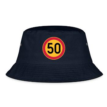 50th Birthday Speed Limit 50 Sign - Bucket Hat - navy - Front