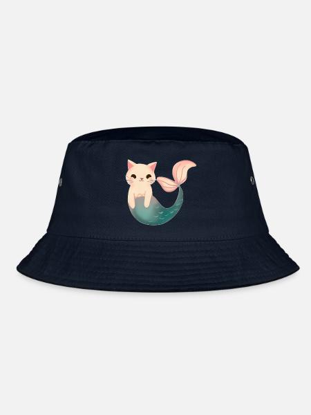 Niedliche Meerjungfrau Katze - Bucket Hat - Navy