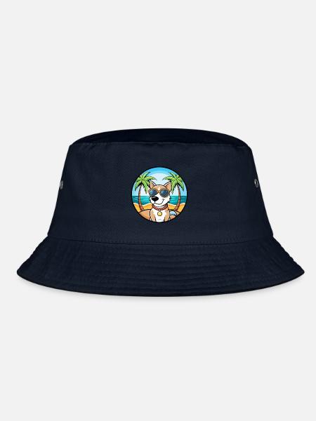 Ariege Pointer Hund Rasse Cartoon Sonnenbrille Strand - Bucket Hat - Navy - Vorne