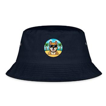Alano Espanol Dog Breed Cartoon Sunglasses Beach - Bucket Hat - navy - Front
