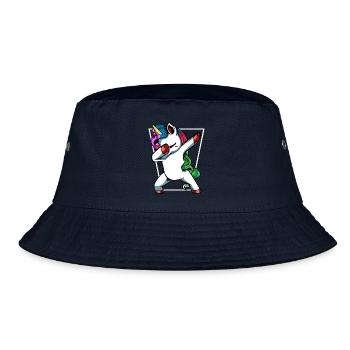 Unicorn Dab with Rainbow - Bucket Hat - navy - Front