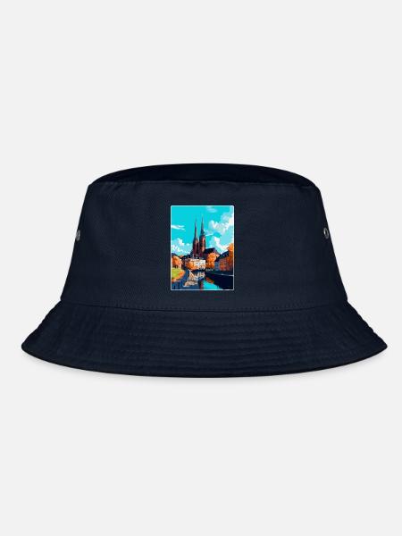 Uppsala Schweden Vintage Reiseplakat Souvenir WPA - Bucket Hat - Navy