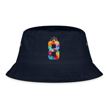 DOG 8 YEAR OLD DACHSHUND 8TH BIRTHDAY - Bucket Hat - navy - Front