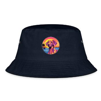 Andalusischer Jagdhund Rasse Bunte Karikatur Wasserc - Bucket Hat - Navy - Vorne