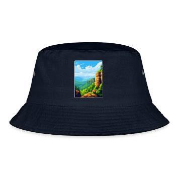 Elbe Sandstone Mountains Germany Travel Poster WPA - Bucket Hat - navy - Front