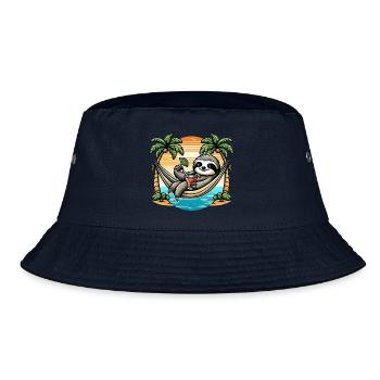 Sloth in hammock - Bucket Hat - navy - Front