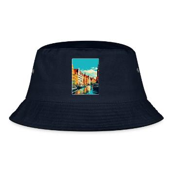 Danzig Polen Vintage Reiseposter WPA Souvenir - Bucket Hat - Navy - Vorne