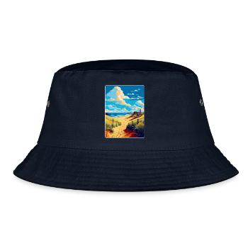 Suffolk Coast Vintage Travel Poster Souvenir WPA - Bucket Hat - navy - Front