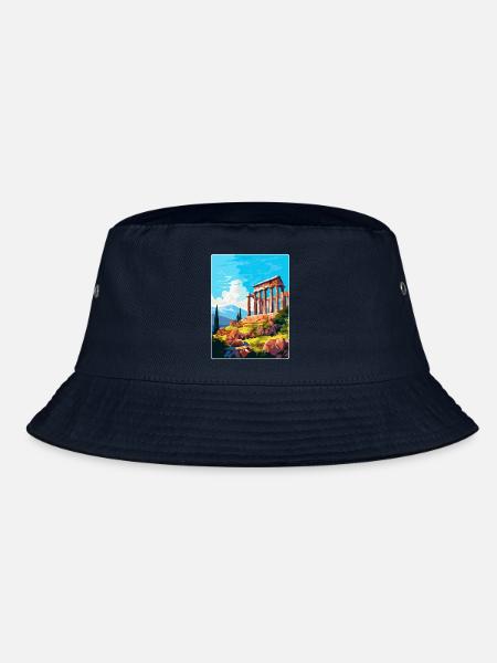 Antikes Korinth Griechenland Vintage Reiseposter WPA - Bucket Hat - Navy - Vorne
