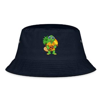 Funny Turtle Summer Beach Sunglasses Hawaiian - Bucket Hat - navy - Front