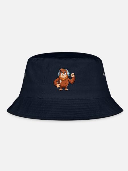 Big Foot Funny Cartoon Character Musique de casque - Bob - marine - Devant