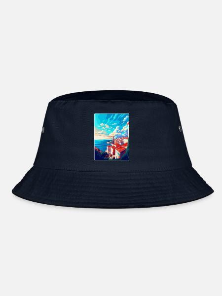 Pula Kroatien Vintage Reiseposter WPA Souvenir - Bucket Hat - Navy - Vorne
